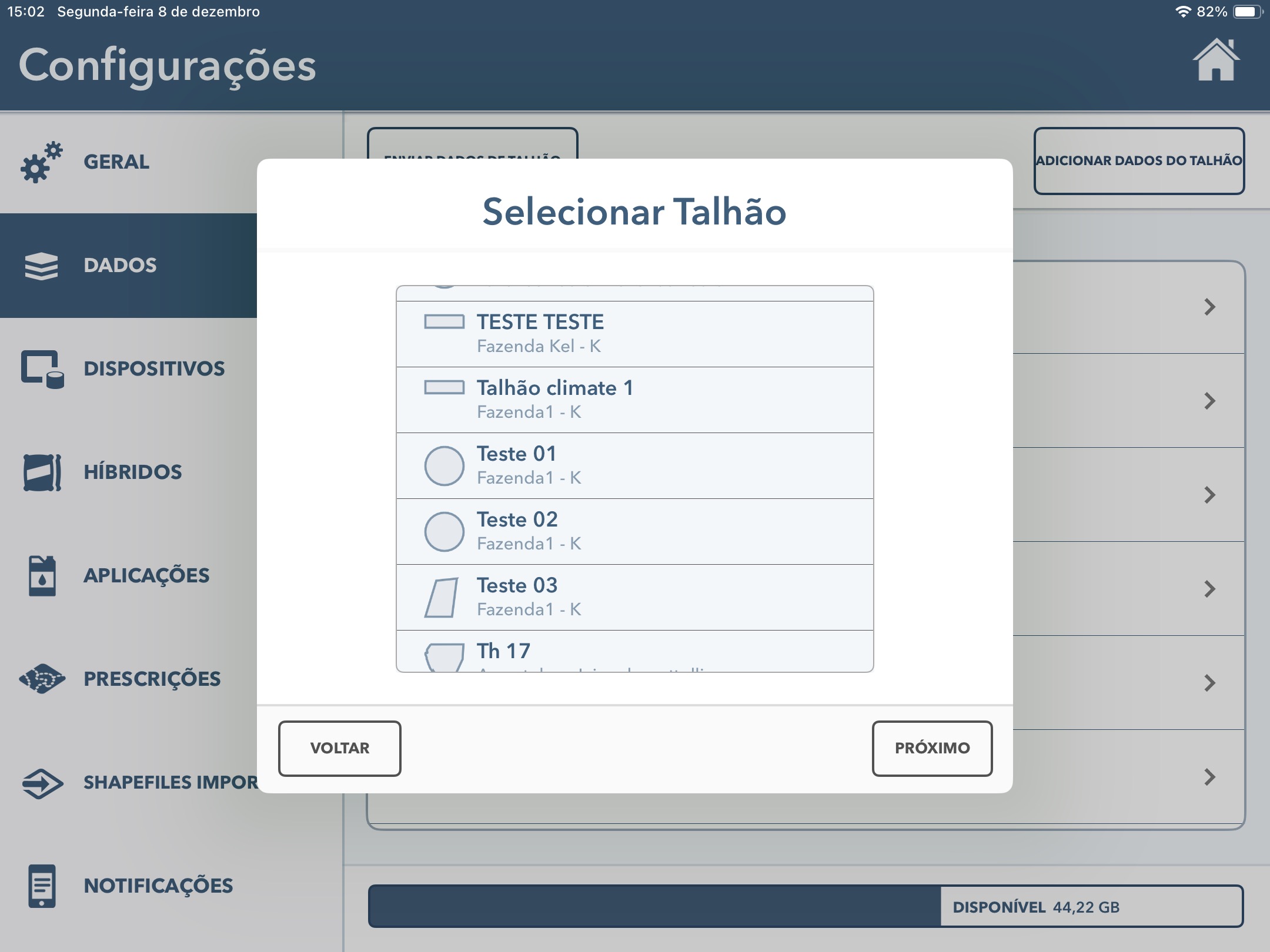 limite de talhão