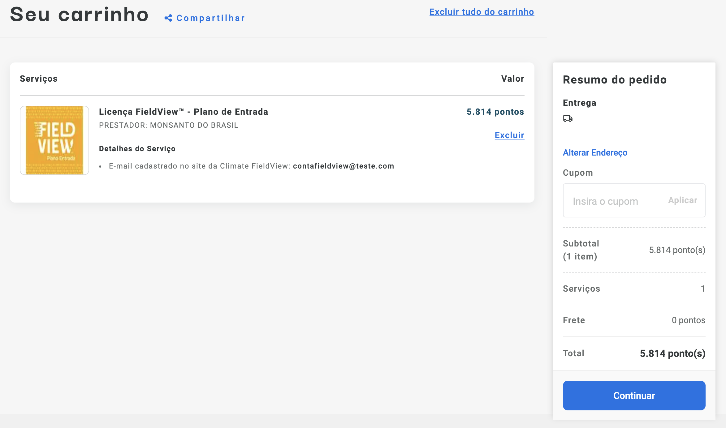 Carrinho de compras