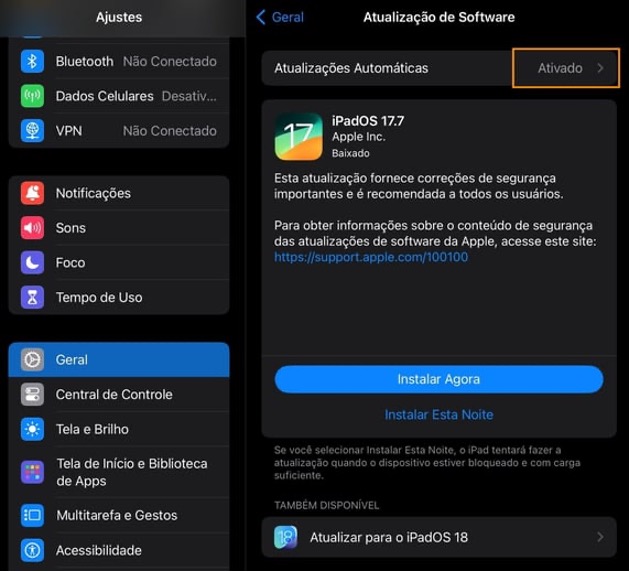 atualizacão ios