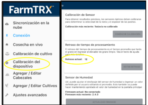 Calibración de dispositivo Farm TRX 