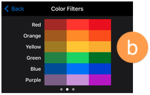 Color Filters options