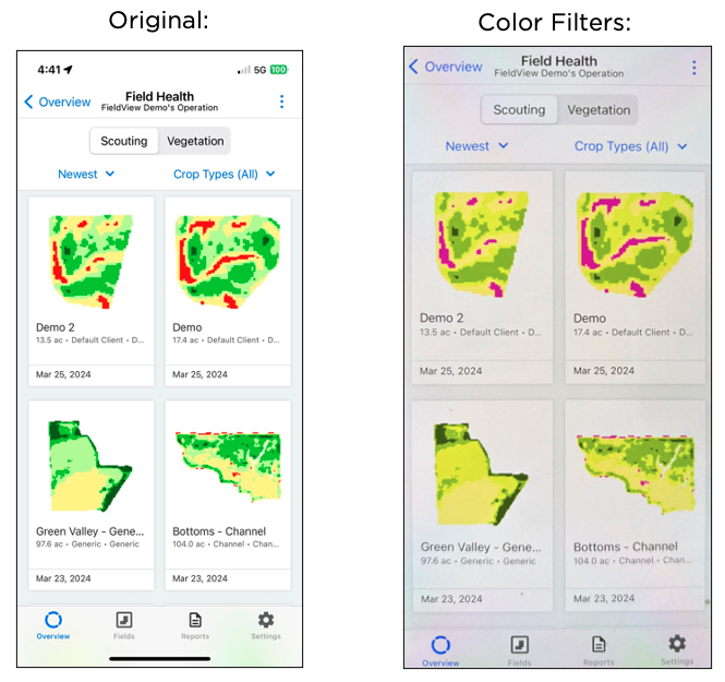 Example with color filters