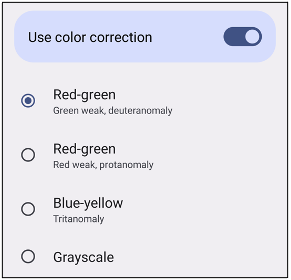 Red-green color correction