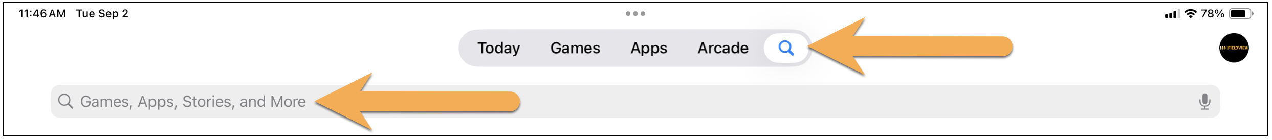 Search bar on App Store