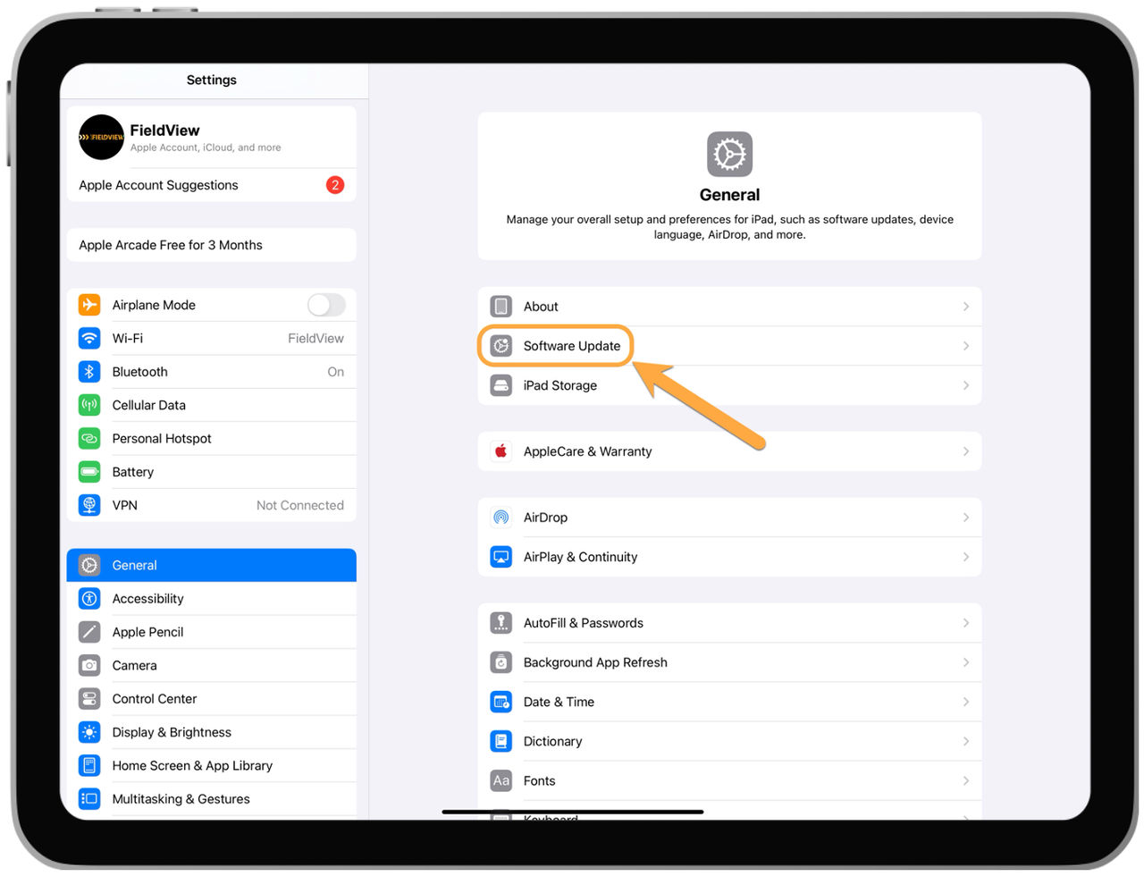 Software Update Button