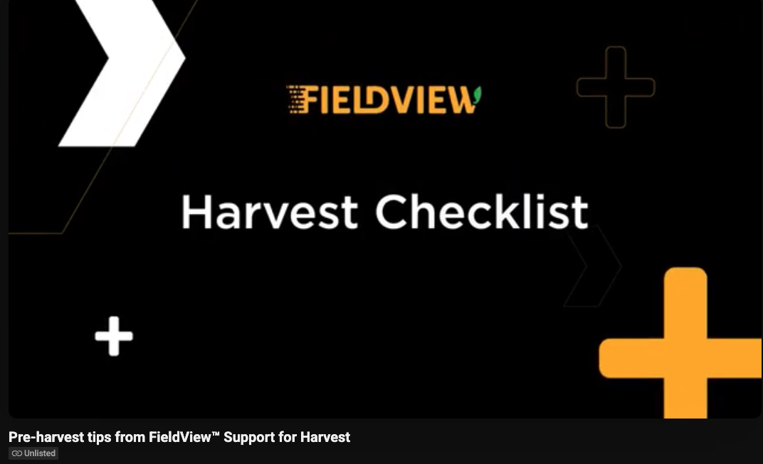 pre-harvest checklist video