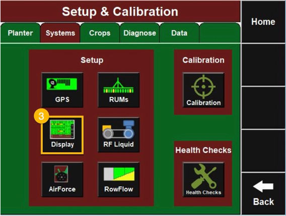 20|20 YieldSense® Monitor Gen 1/2, Shared Swath Step 3 Choose Display