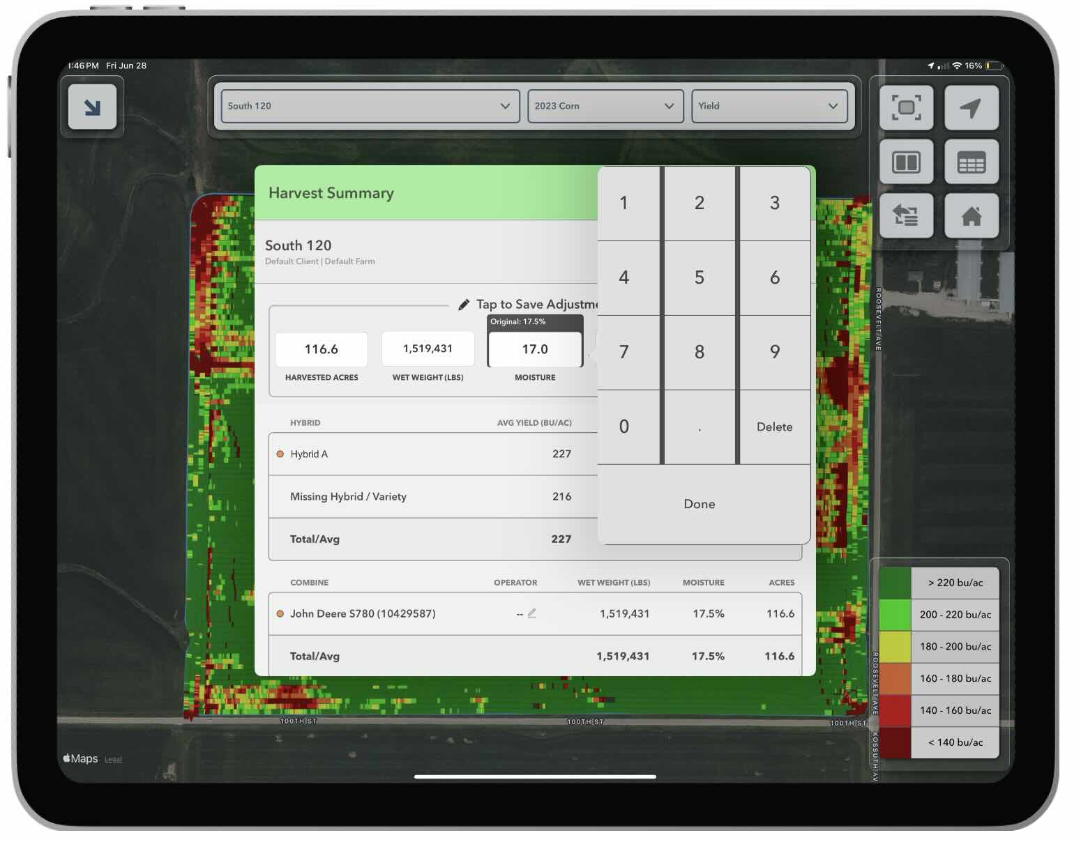 Make Post-Harvest Yield Adjustments in FieldView