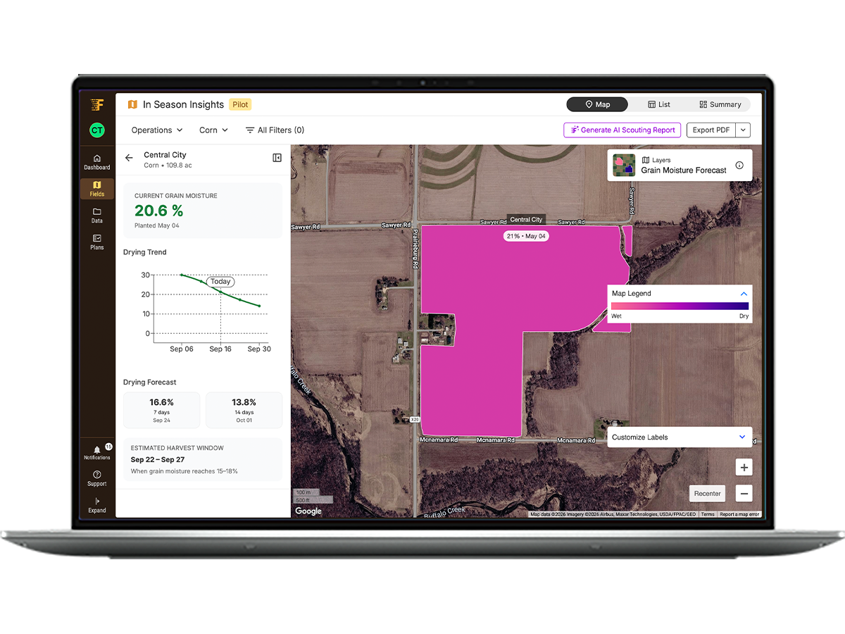 iPad and phone with FieldView report screens. 