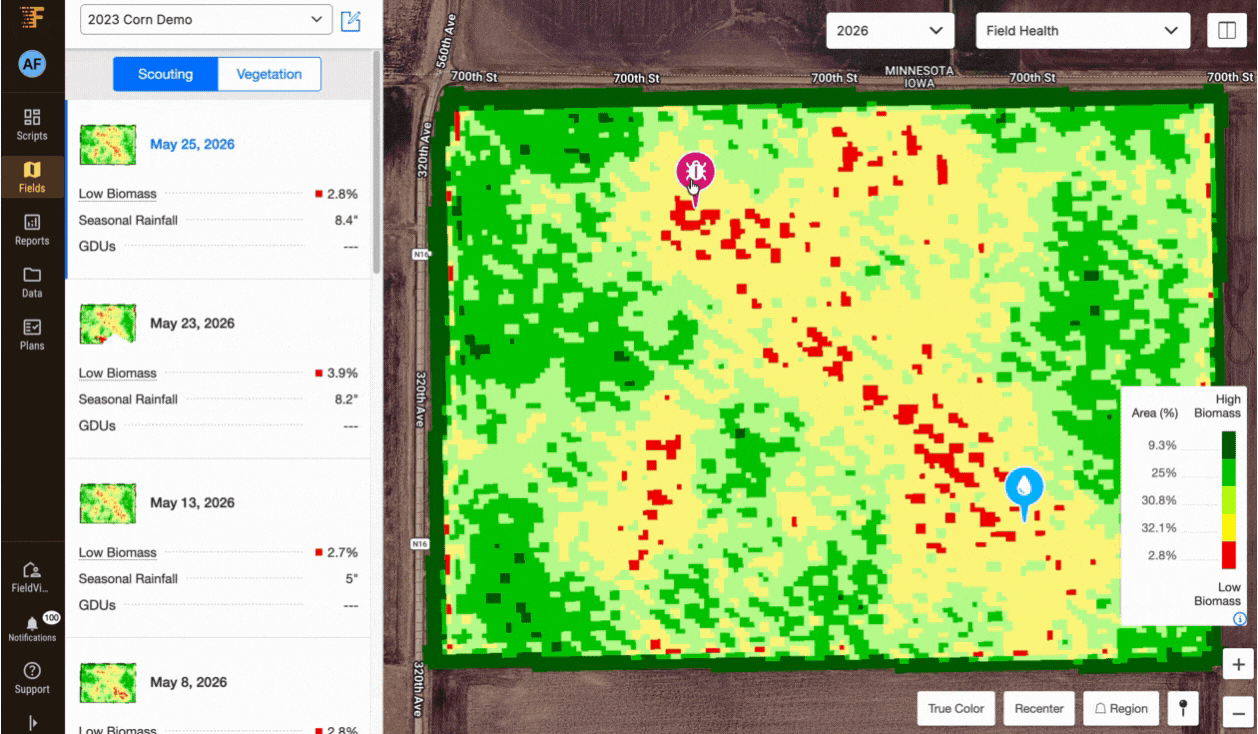 FieldView updated scouting pins 